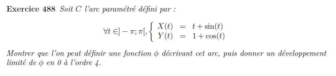 Développement limité courbe paramétrée