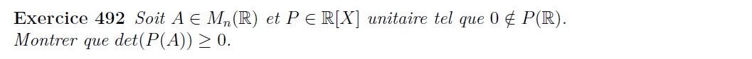 Déterminant de polynômes de matrice