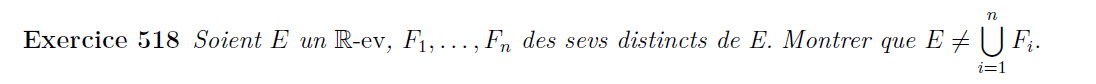 Union d'espaces vectoriels