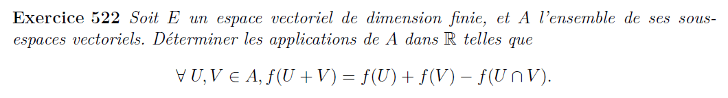 Equation fonctionnelle dans un espace vectoriel