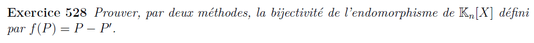 Bijectivité application polynômes