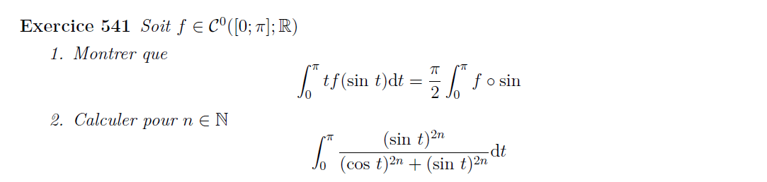 Changement de variable intégrale