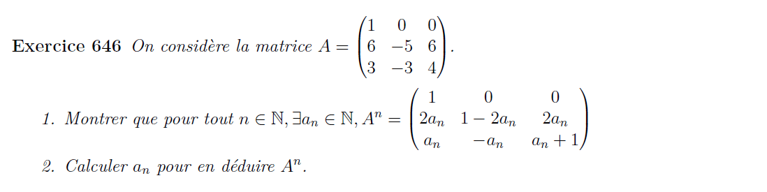 Puissance de matrices à calculer