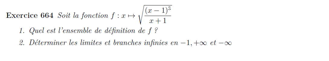 Ensemble de définition et branches infinies