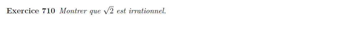 irrationnalité de racine de 2