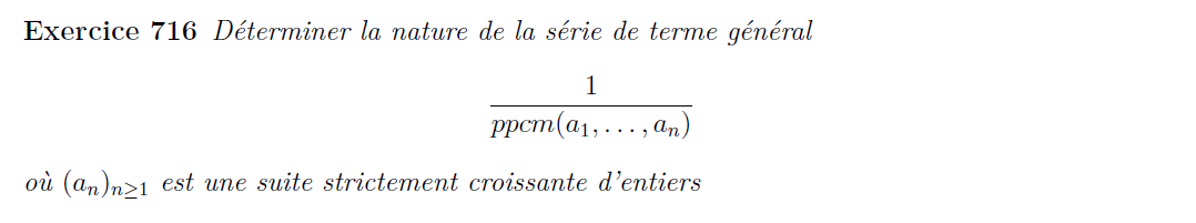 PPCM et convergence de séries