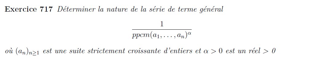 PPCM et convergence de séries