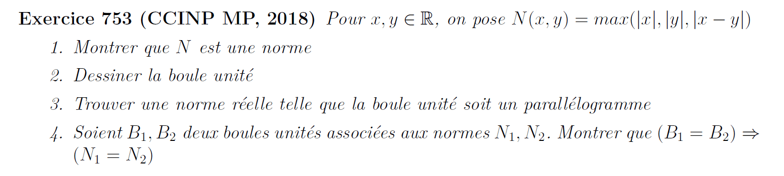 Calcul sur des normes