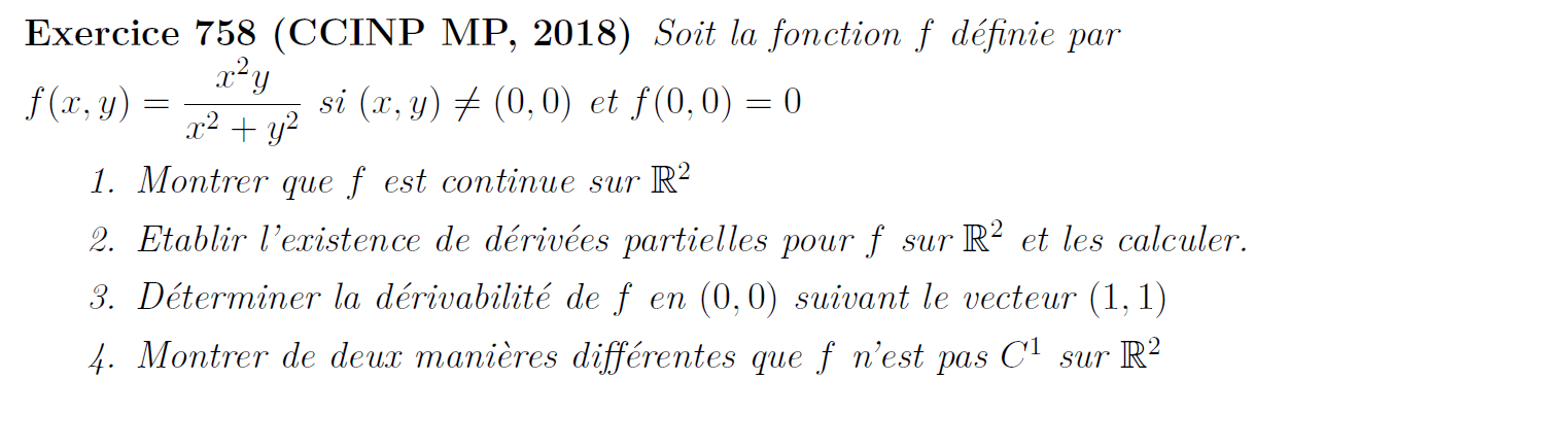 Etude d'une fonction à 2 variables