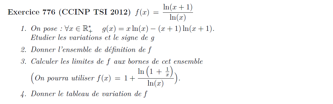 Etude de fonction