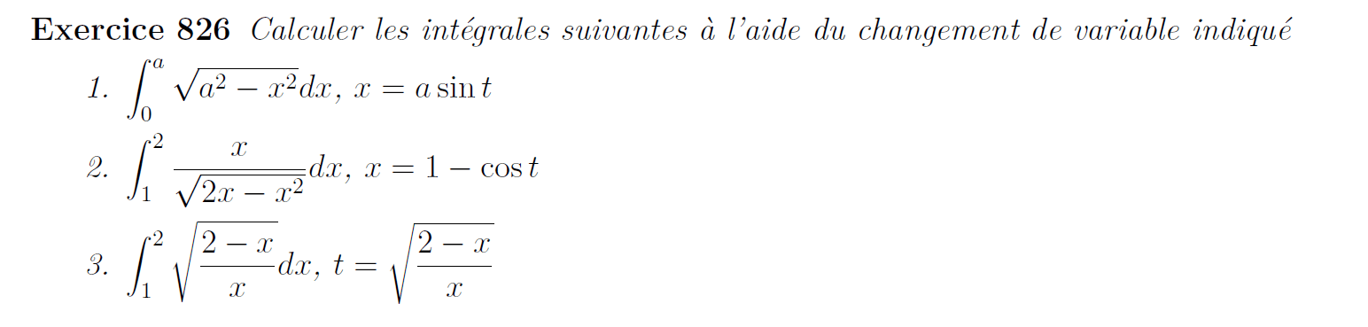 Calcul d'intégrale changement de variable