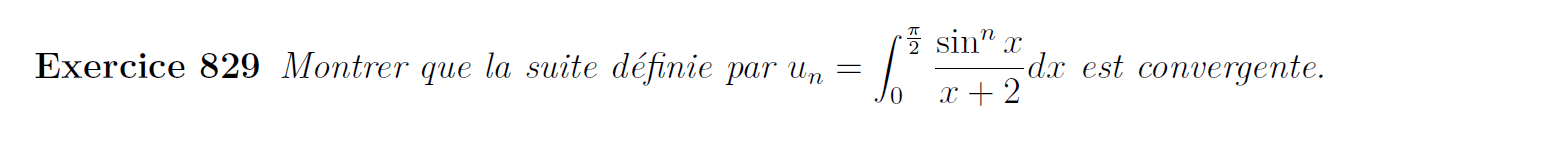 Convergence de suite définie par une intégrale
