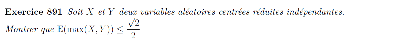 Inégalité max espérance