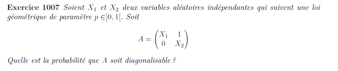 Probabilité de diagonalisabilité