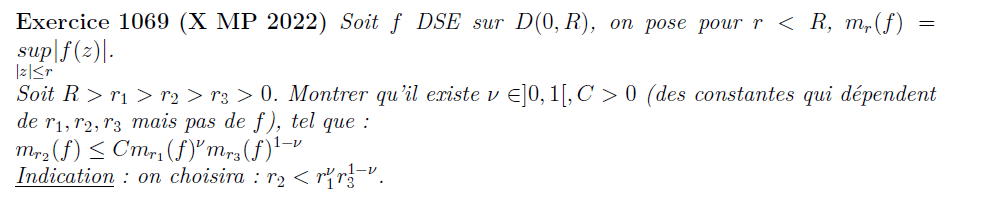 Séries entières relation rayons de convergence