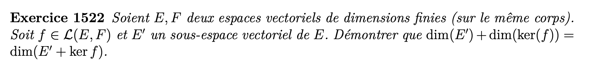 Egalité de dimensions