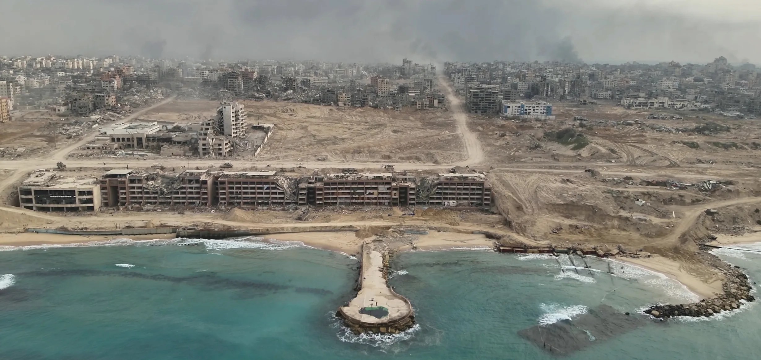 gaza coast in ruins