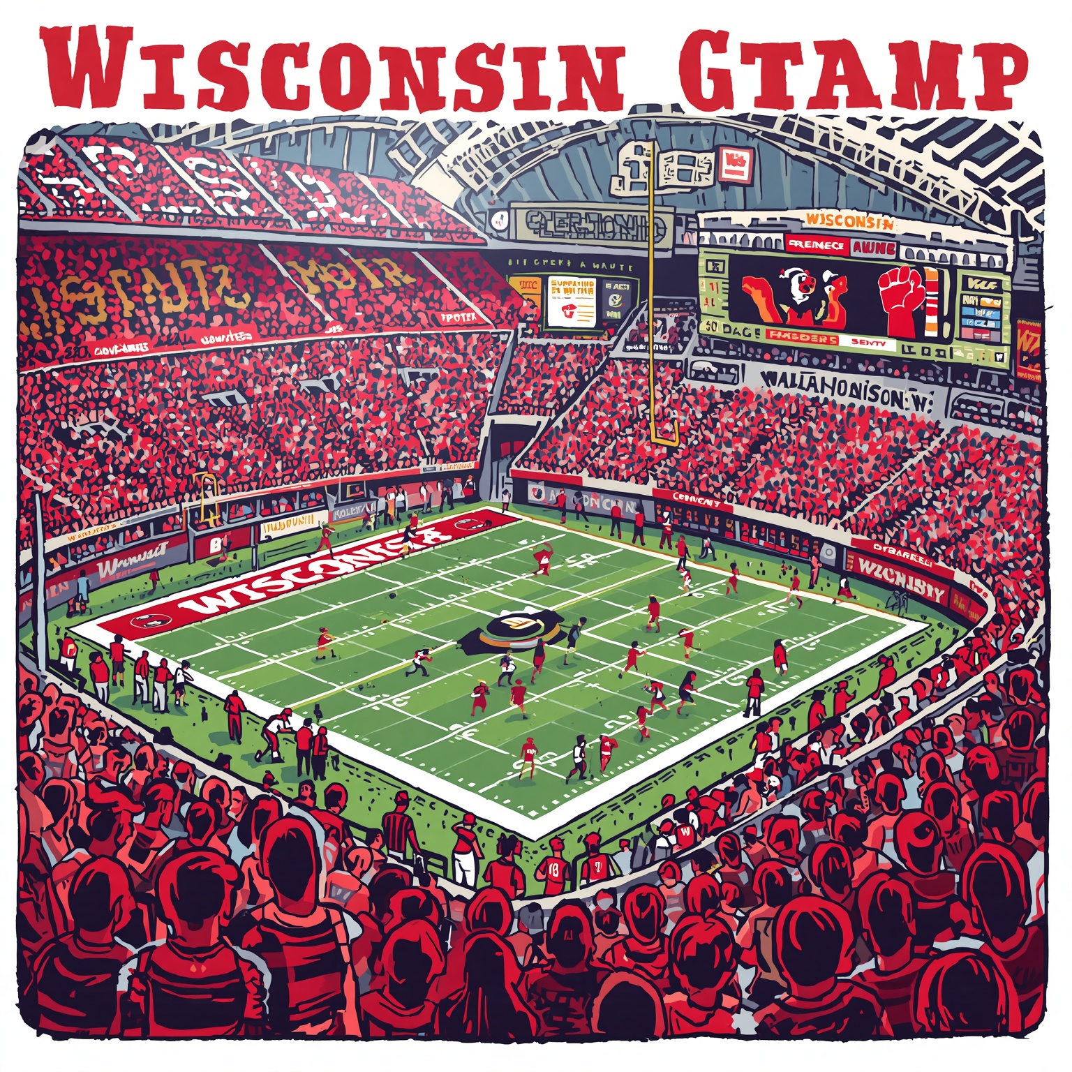 Wisconsin Football’s Secret Weapon Sleepers - painting of Wisconsin Badgers football venue