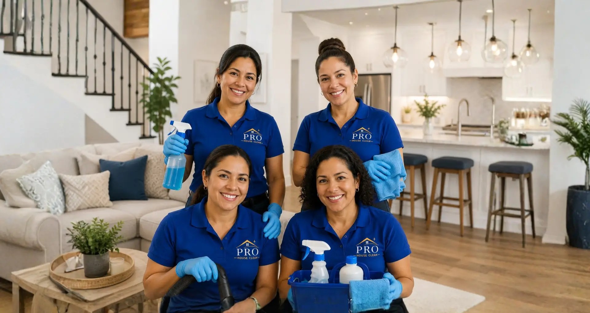 Professional Pro House Clean team standing together in a clean home in Kansas City, MO
