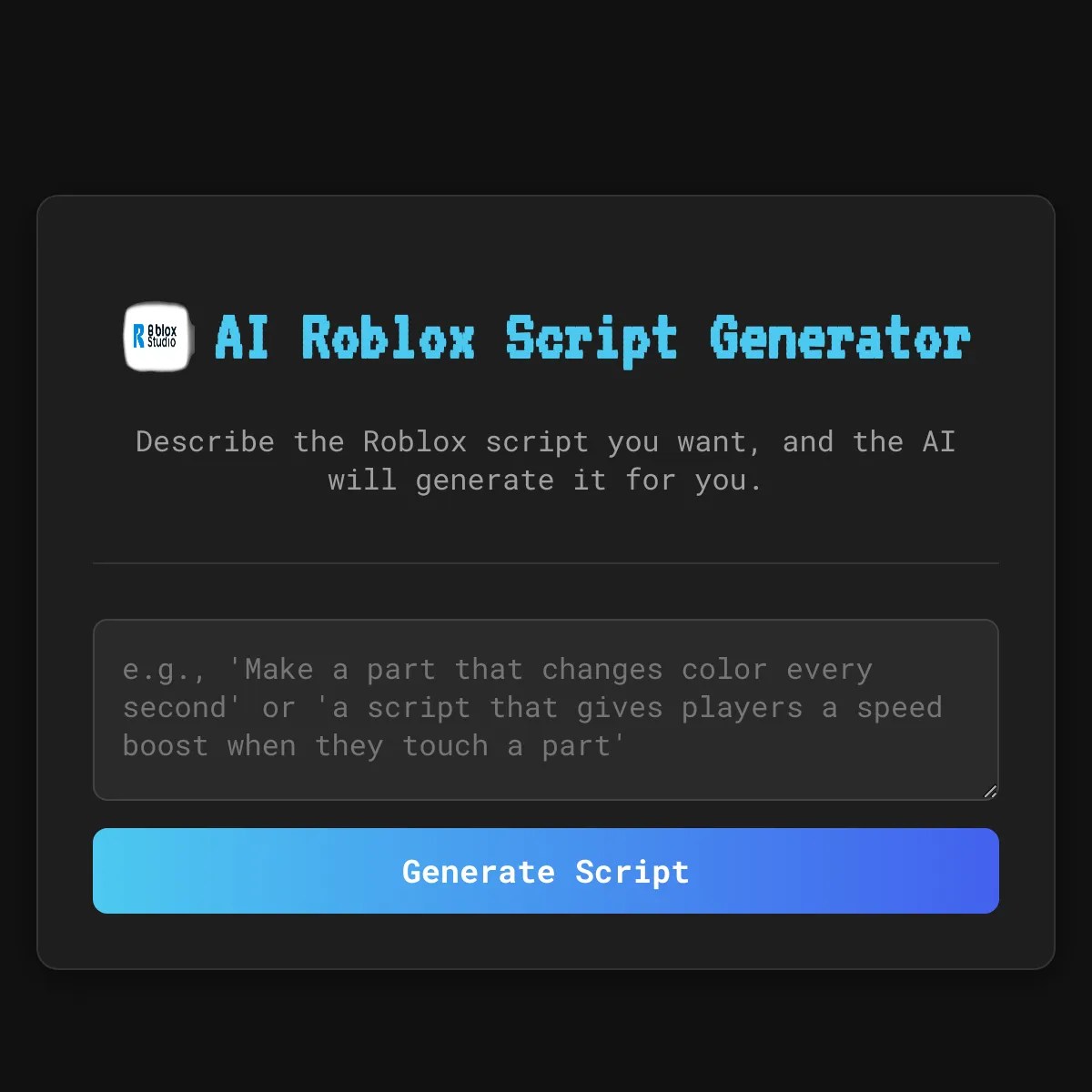 AI Roblox Script Generator AND MORE 01985d7f E5e8 74d1 A7e1