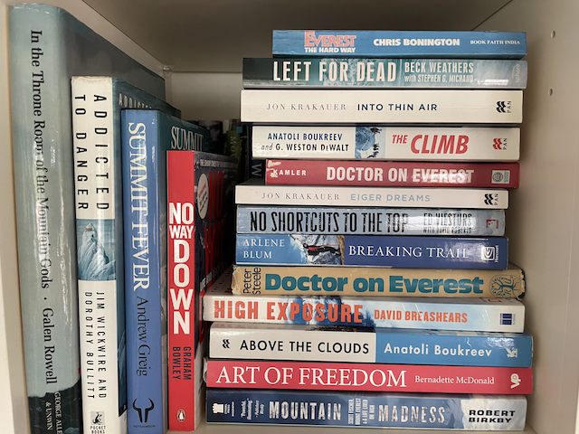 Books about mountaineering in the 19702, 80s and 90s