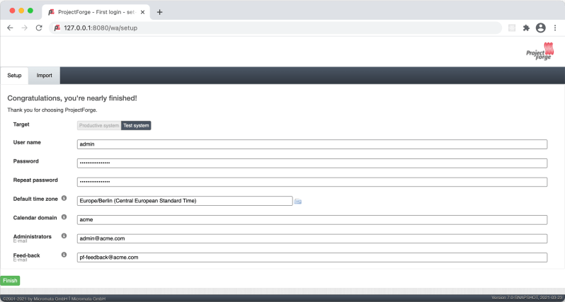 Installation Projectforge - Premium Ocean Background Gallery - Desktop