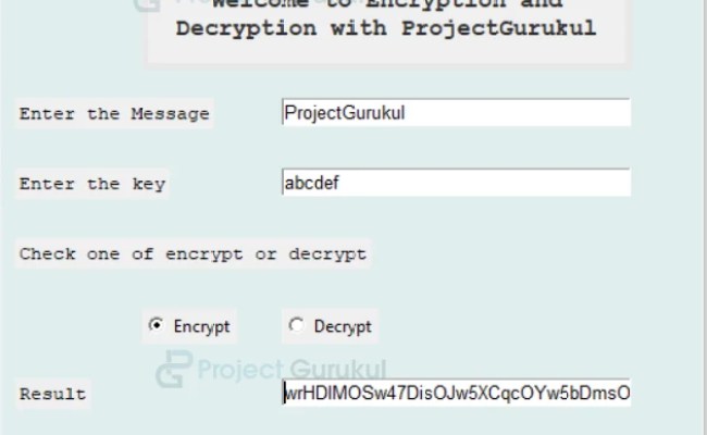 Python Message Encryption Decryption Project - Project Gurukul