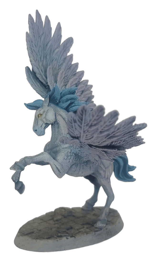 Hand painted pegasus miniature, larger miniature commission example