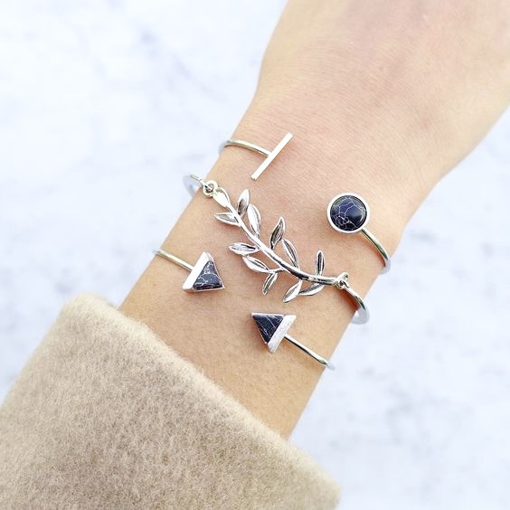 Silver + Black Stack