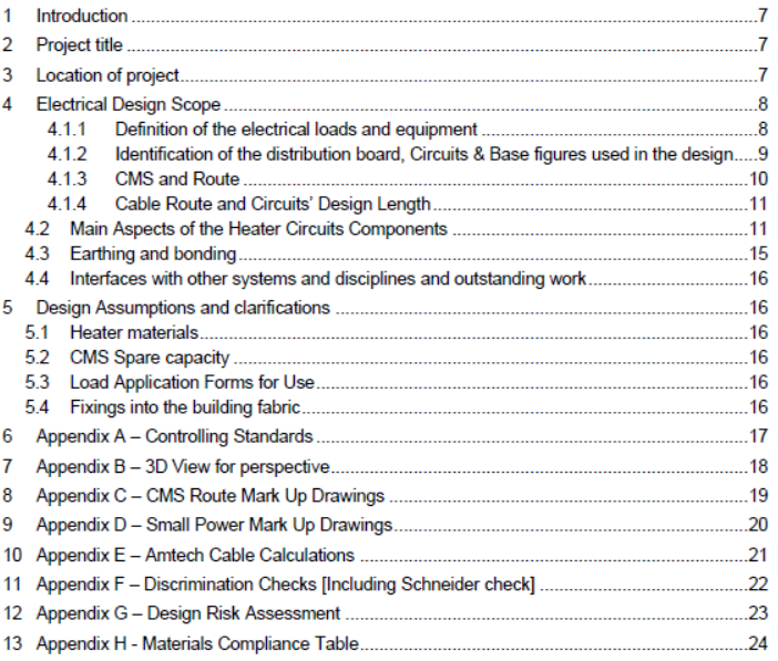 Contents Page For A Rail Project