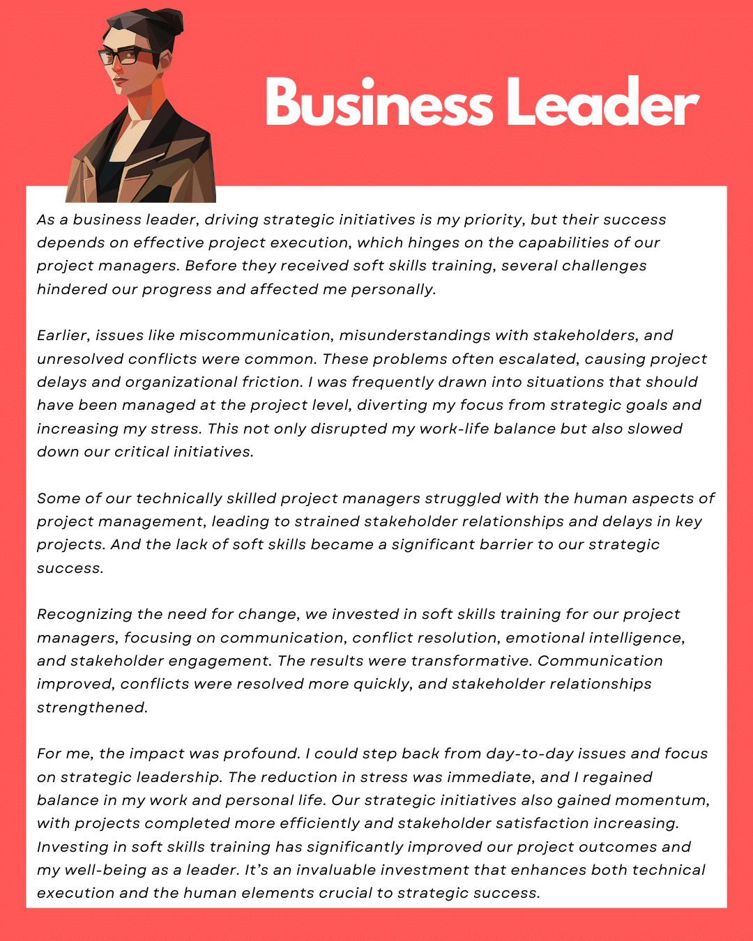 Business leader Testimonial The Business Leader