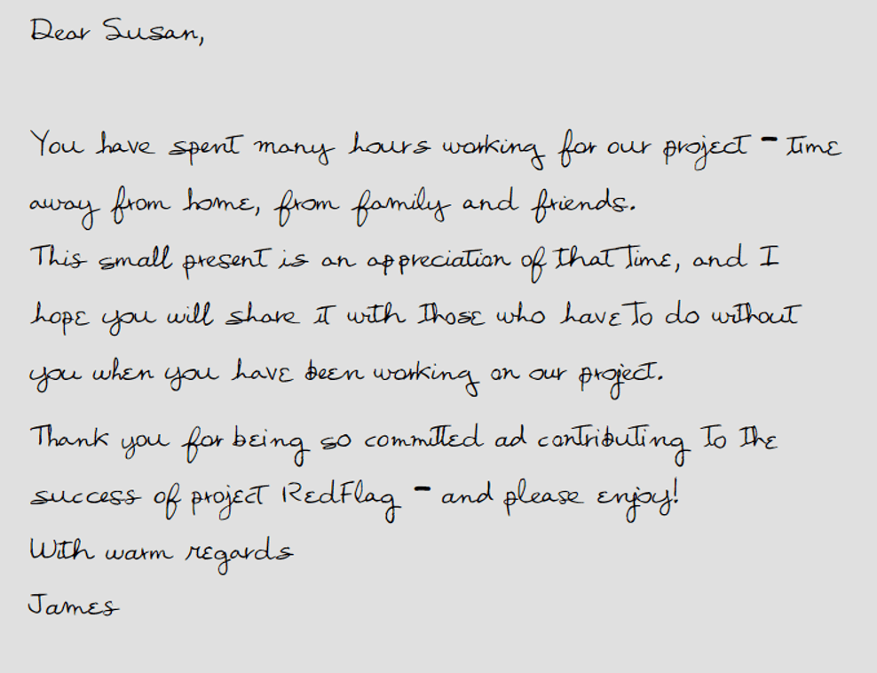 Write Your Project Thank You Letter By Hand