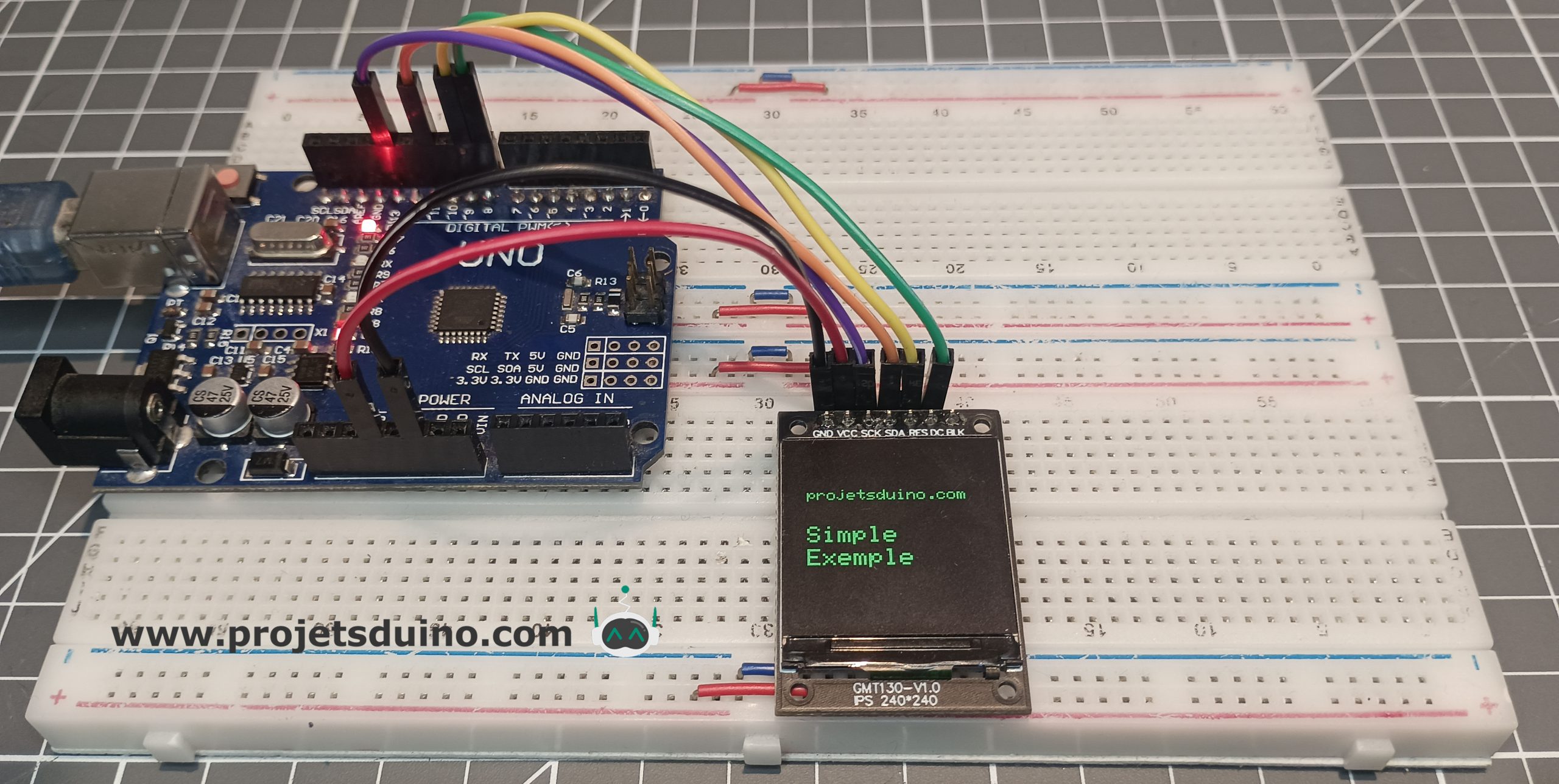 Connecter TFT GMT130 V1.0 240 x 240 sur un Arduino Uno