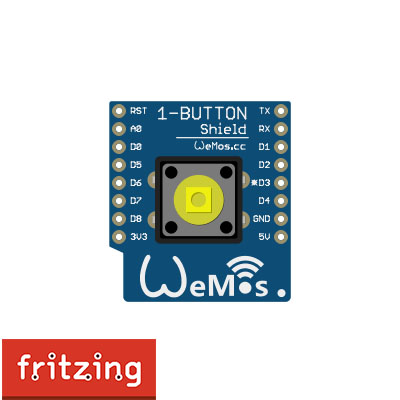 WeMos D1 Mini 1 Button Shield.fzpz ( Fritzing Part )