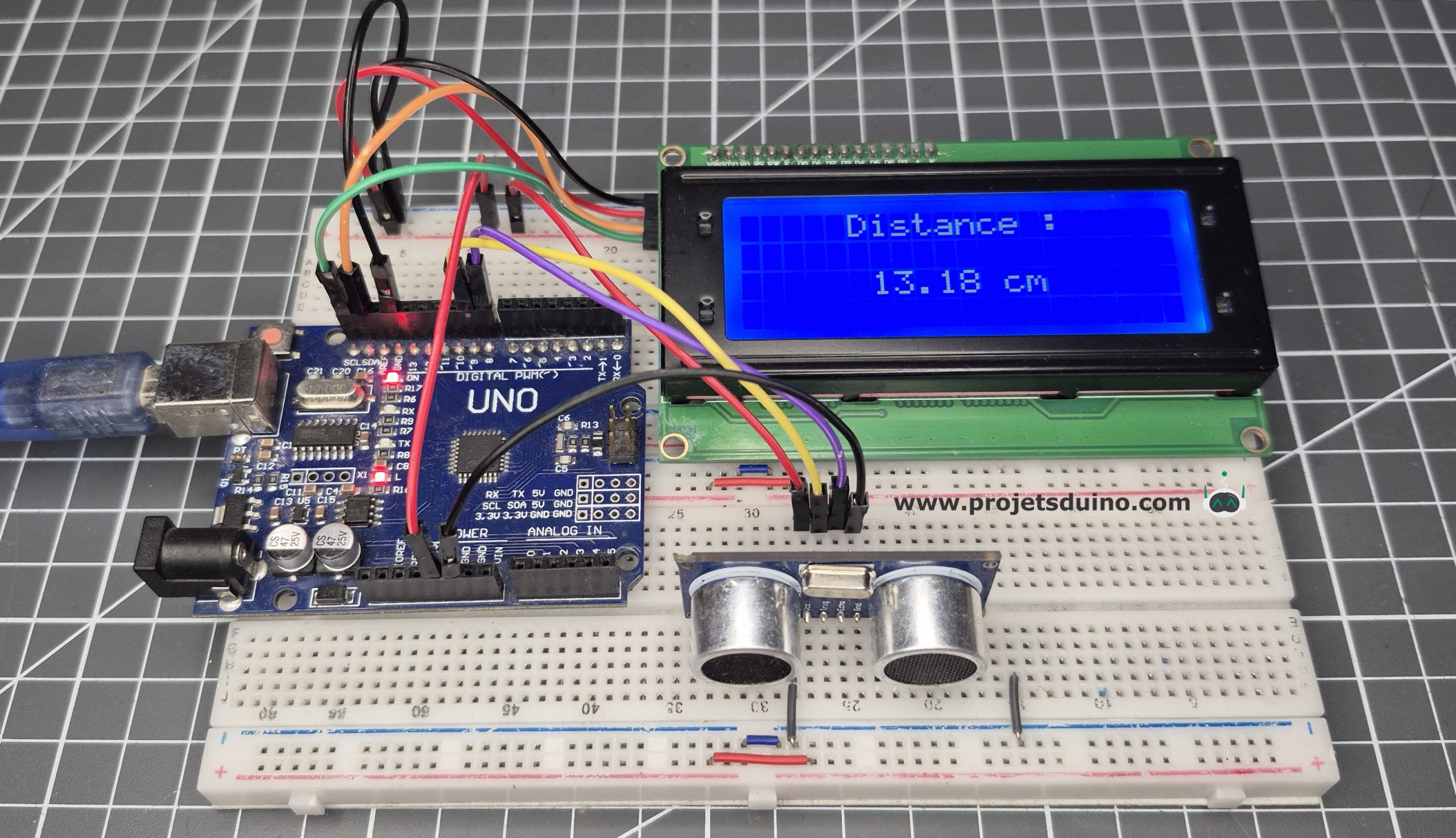Afficher la valeur d’un HC-SR04 sur écran LCD I2C 16×4 avec Arduino