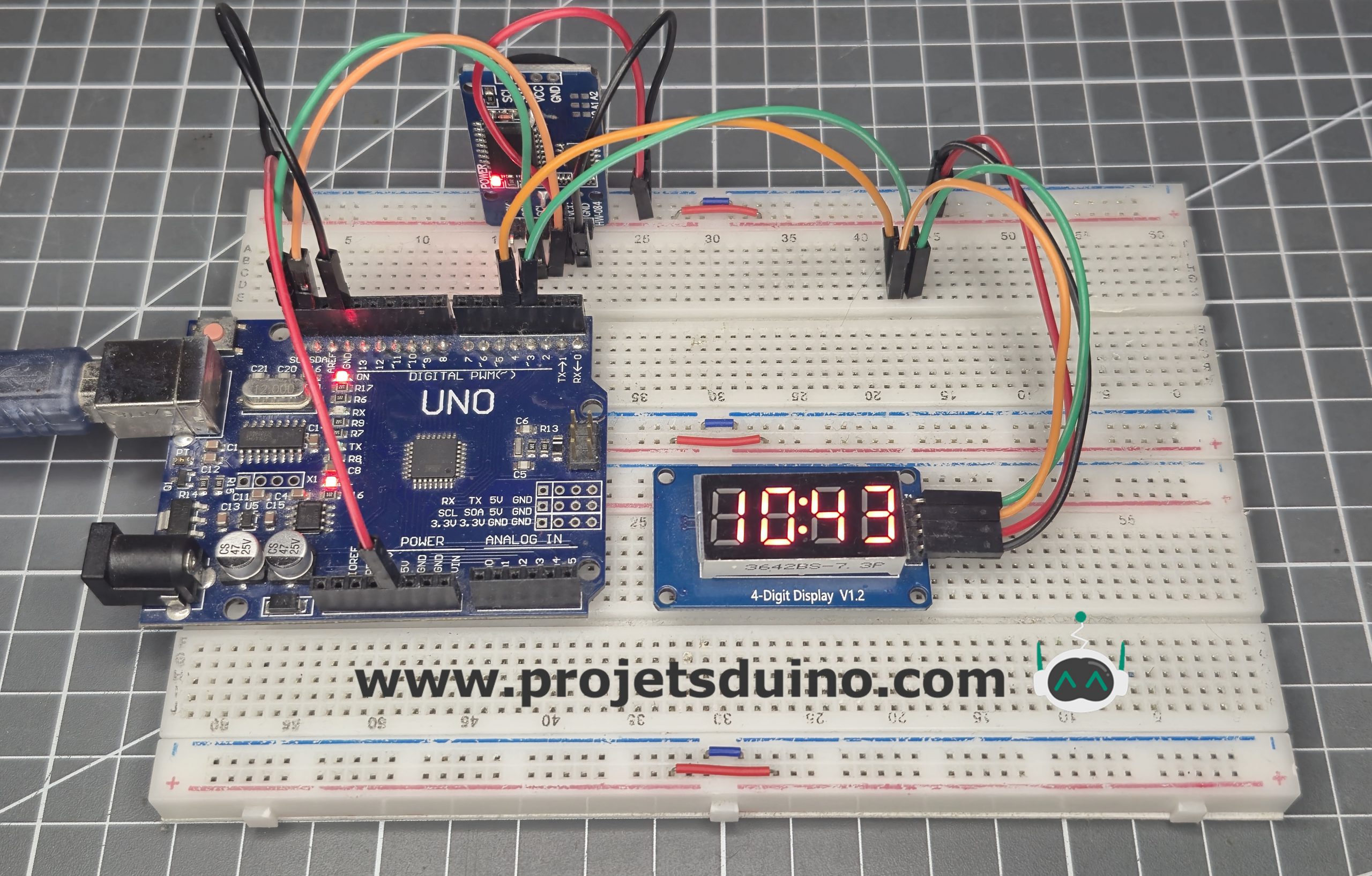 Afficher l’heure sur HW-069 avec une horloge DS3231 et un arduino
