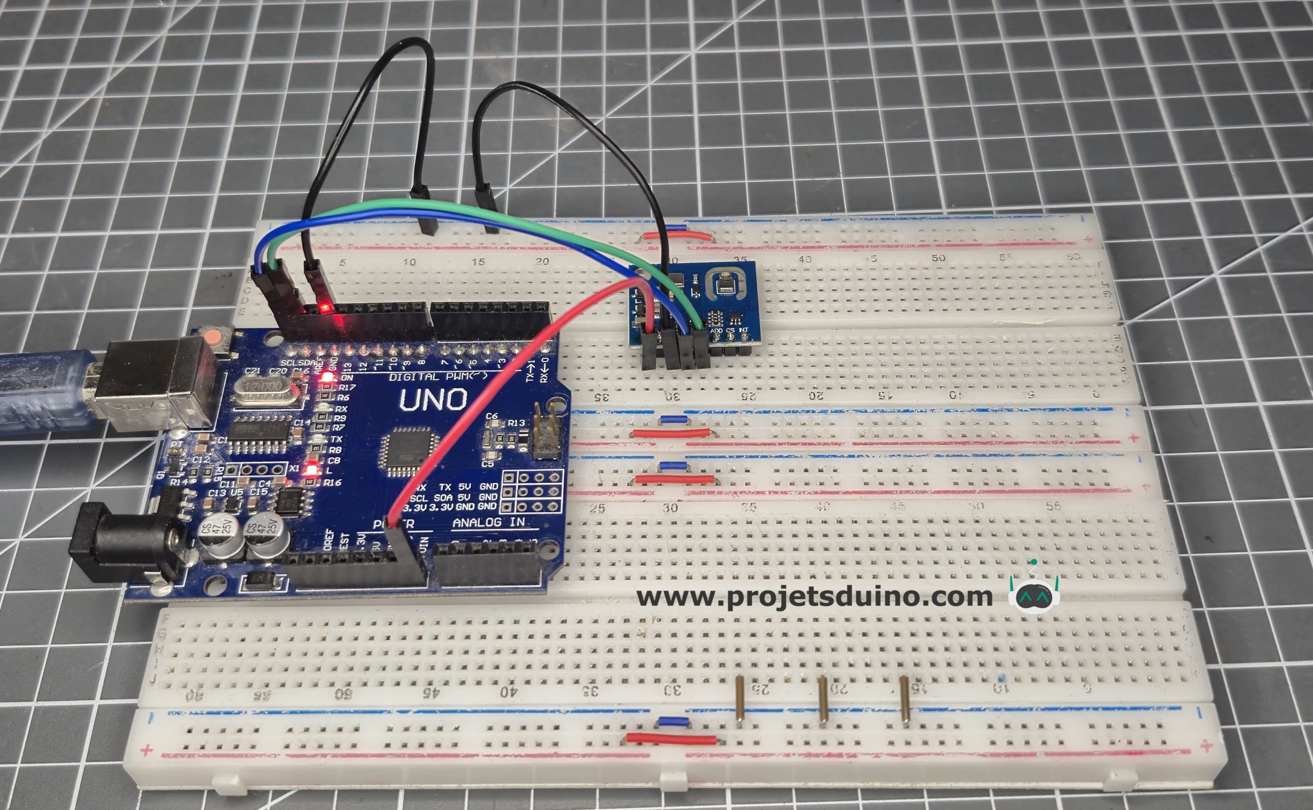 Lecture capteur de dioxyde de carbone ENS160 + AHT21, CO2 eCO2 TVOC avec arduino UNO