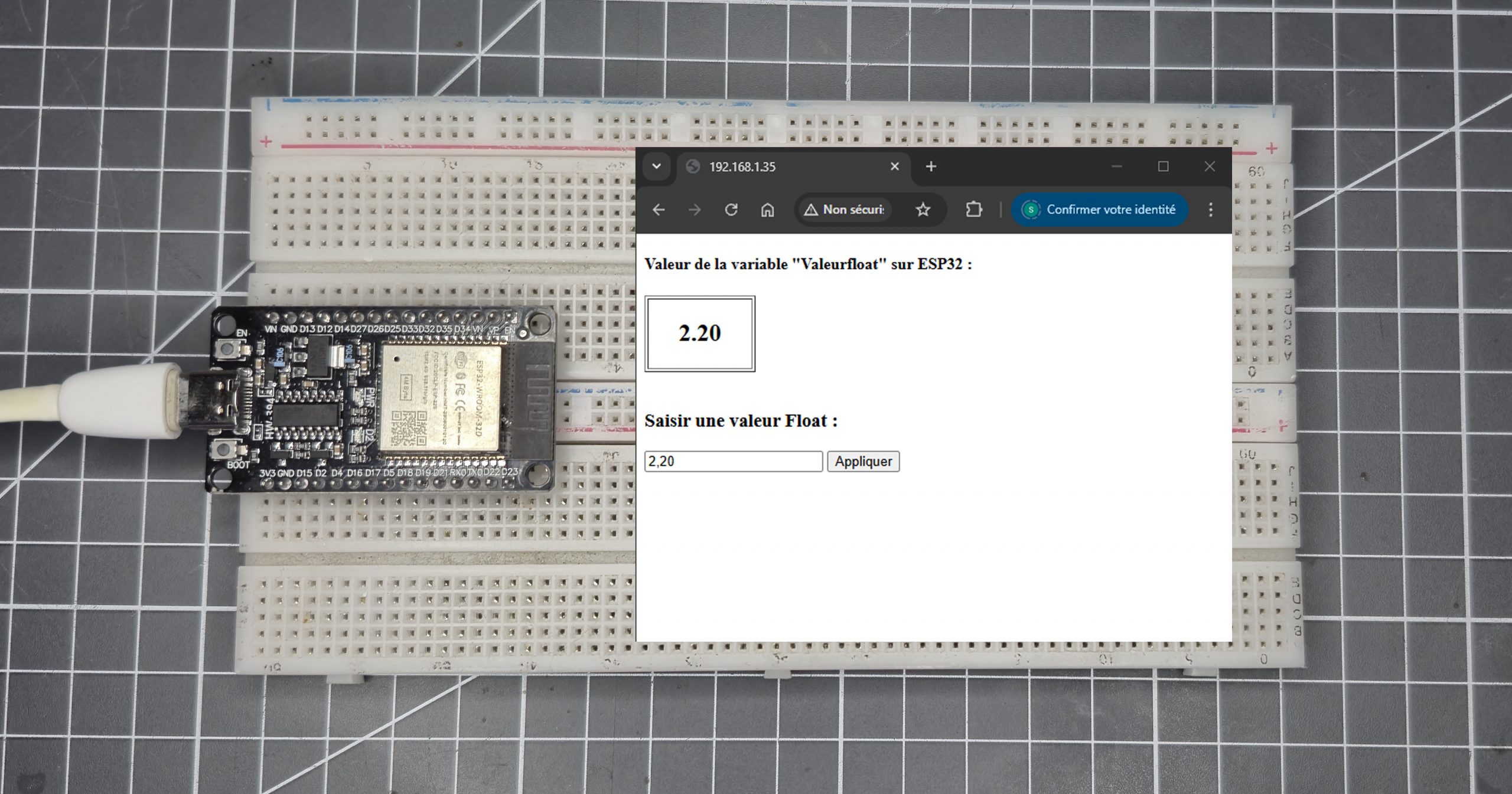 Récupérer la valeur d’un input « number » d’une page web sur l’esp32