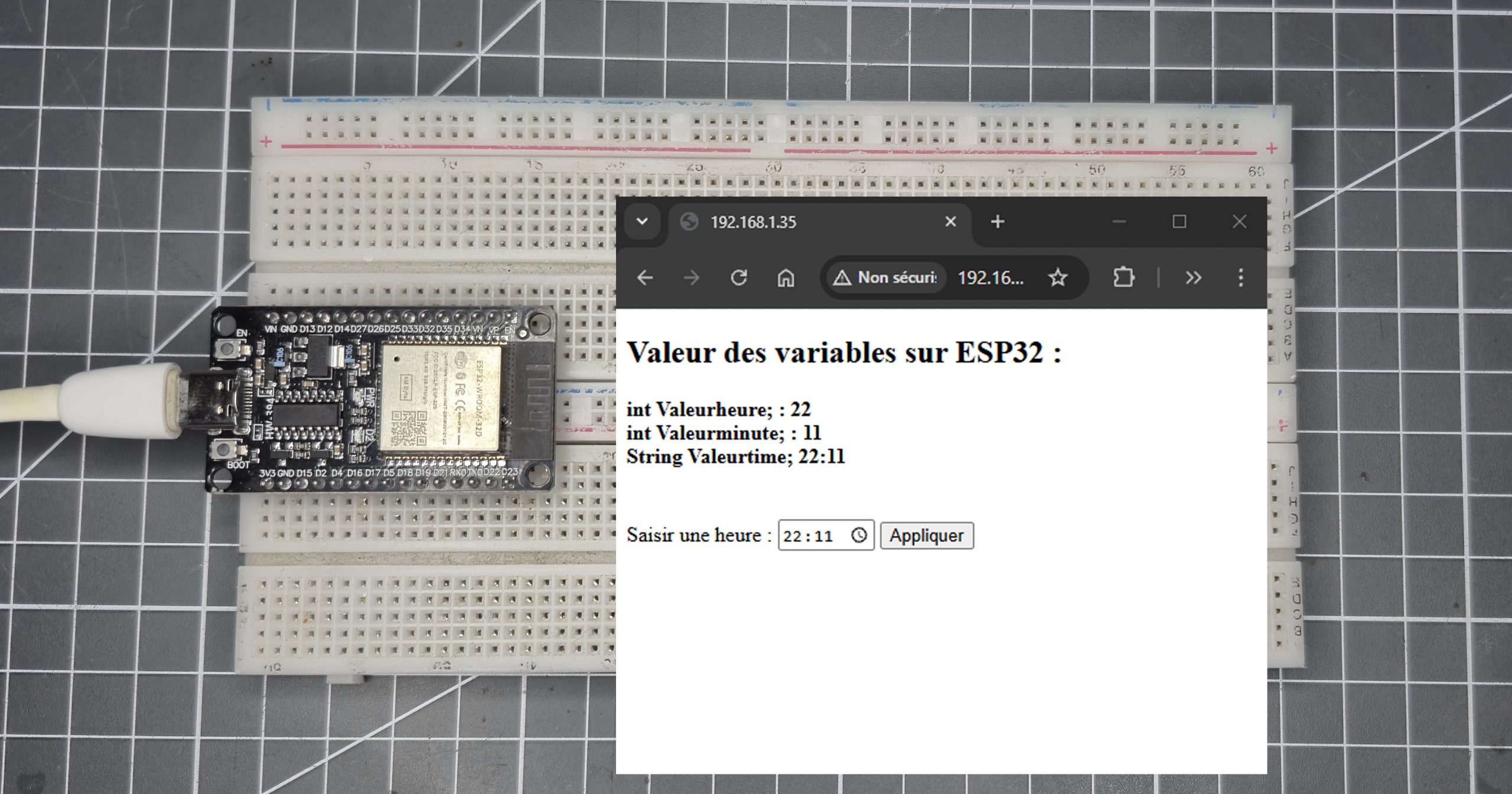 Récupérer la valeur d’un input « time » d’une page web sur l’esp32