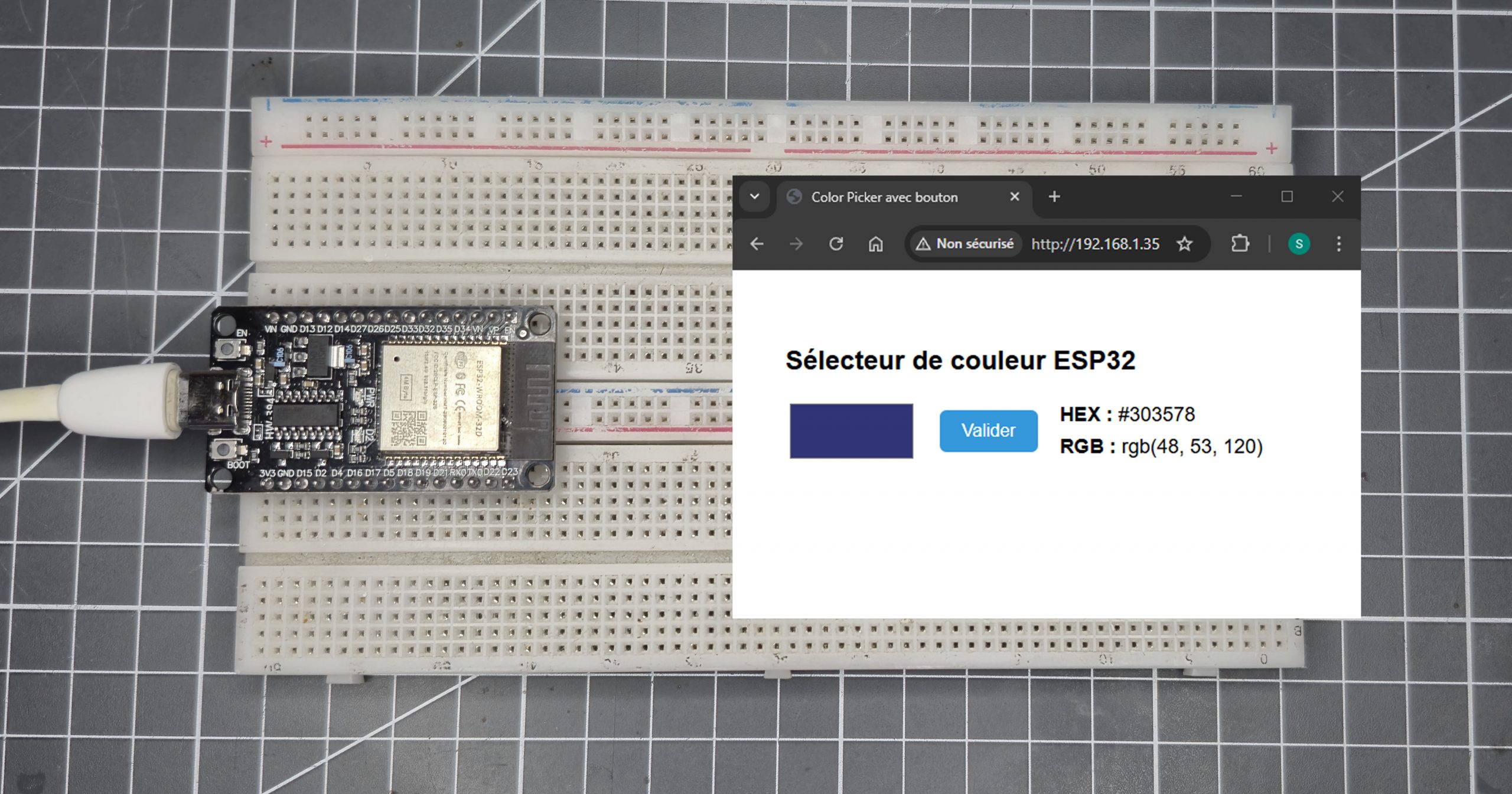 Récupérer la valeur d’un input « color » d’une page web sur l’esp32