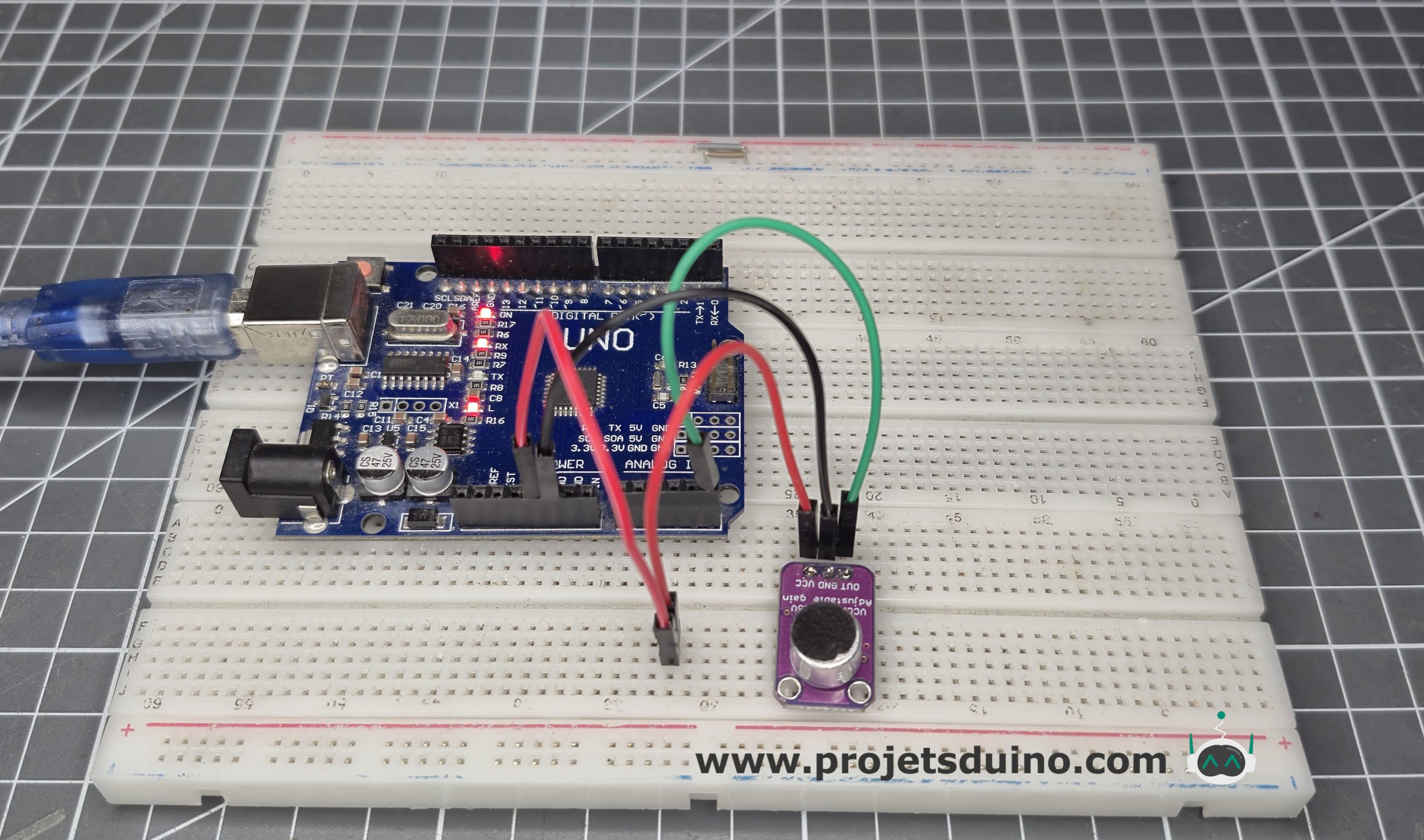 Connecter un MAX4466 Module Amplificateur Microphone à un Arduino