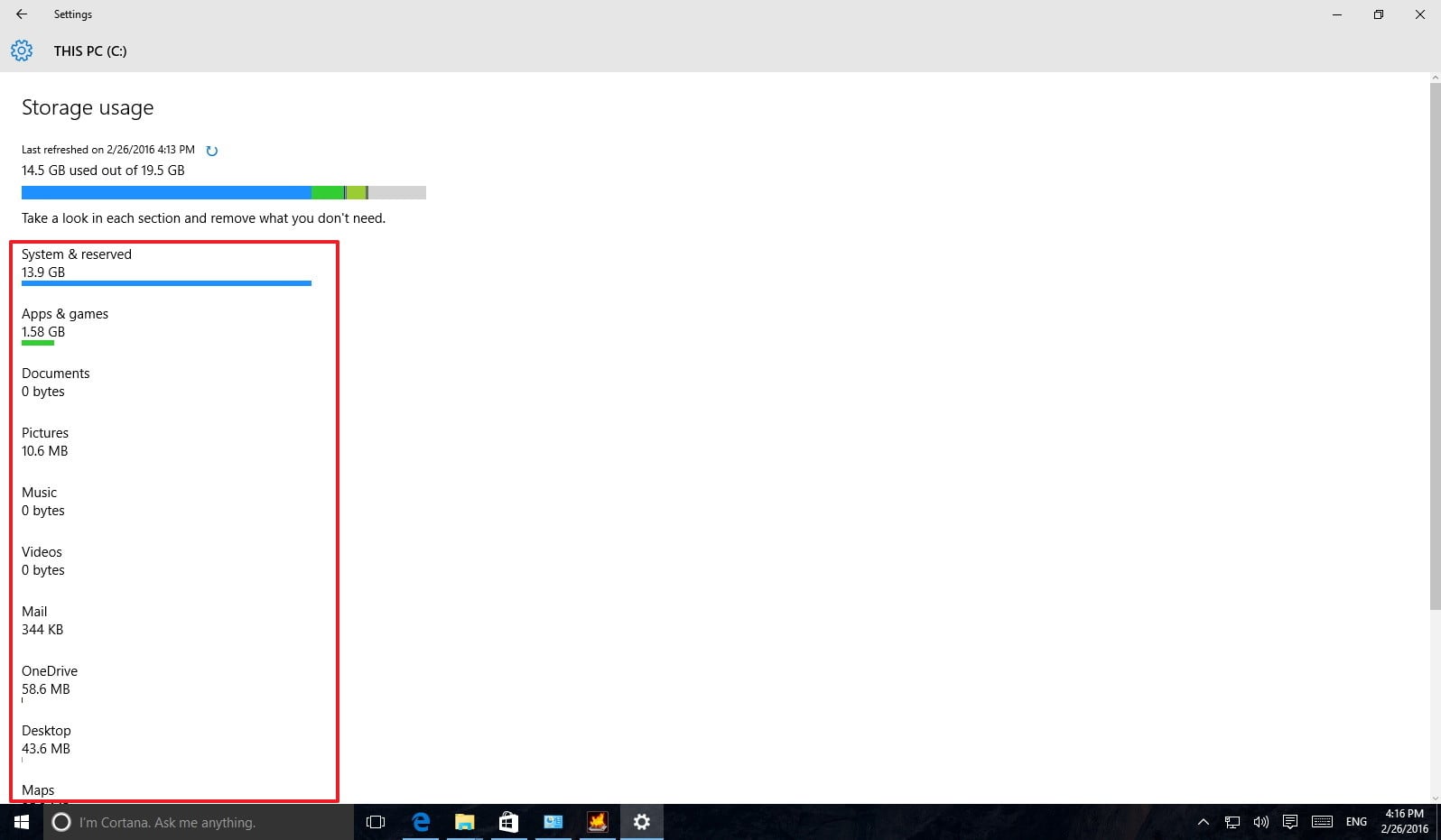 làm trống bộ nhớ windows 10 pc