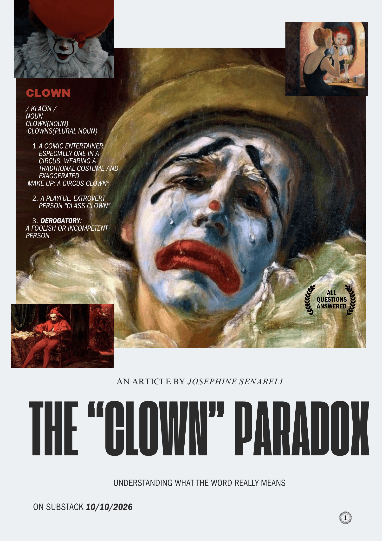 The Clown Paradox — εικόνα από το άρθρο της Josephine Senareli