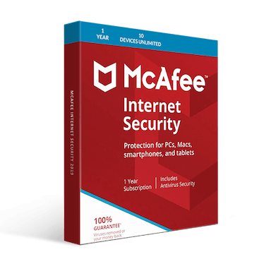 mcafee internet security 10 devices 1 year