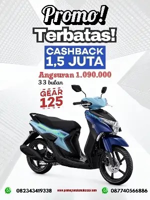 Promo motor yamaha gear 125 makassar 2025, brosur promo motor yamaha gear 125 makassar 2025, promo cicilan motor gear 125cc makassar 2025