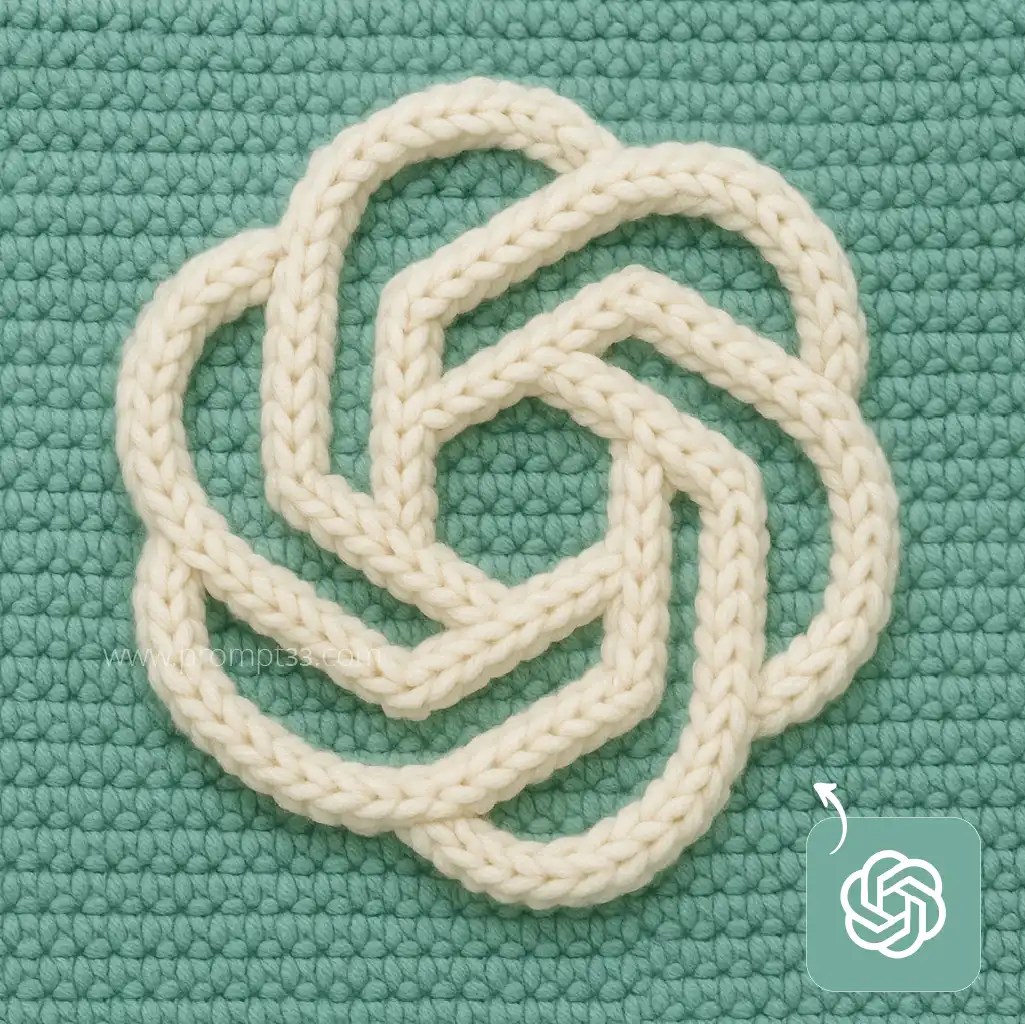 Free Chat GPT Prompt for 3D crochet Logo Text Effect PR27