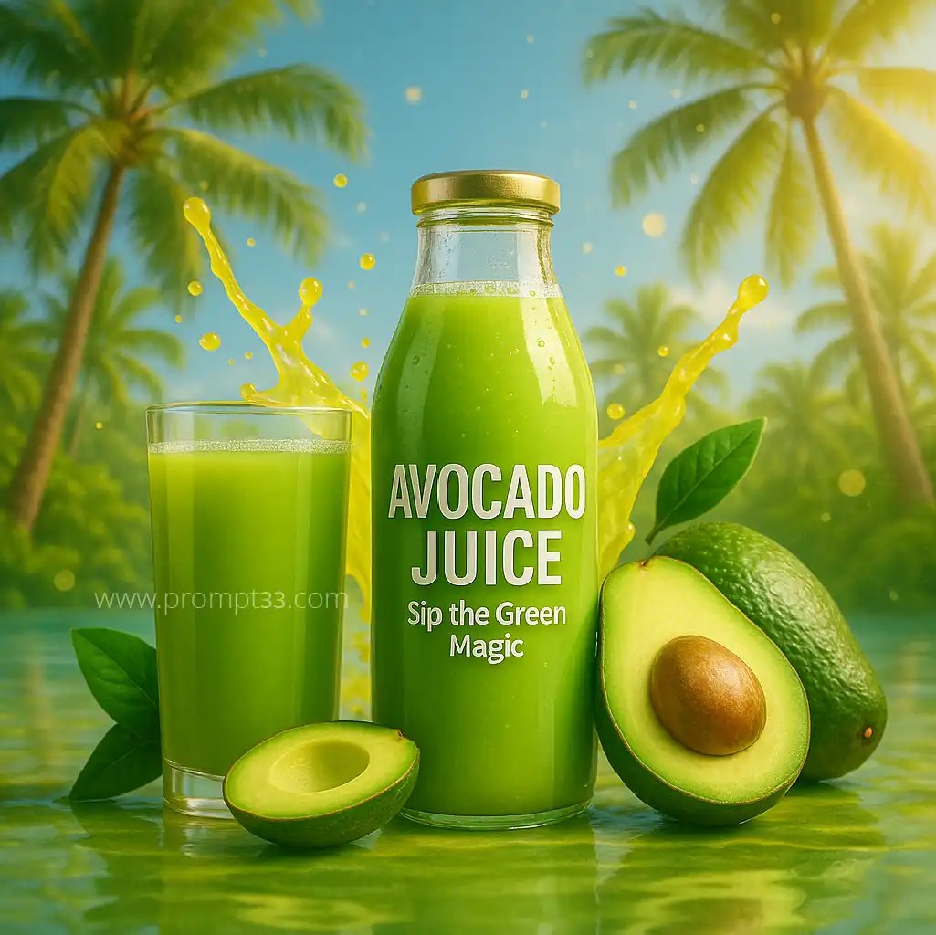 Free Chat GPT Prompt for Avocado-Juice-Social-Media-Poster PR96