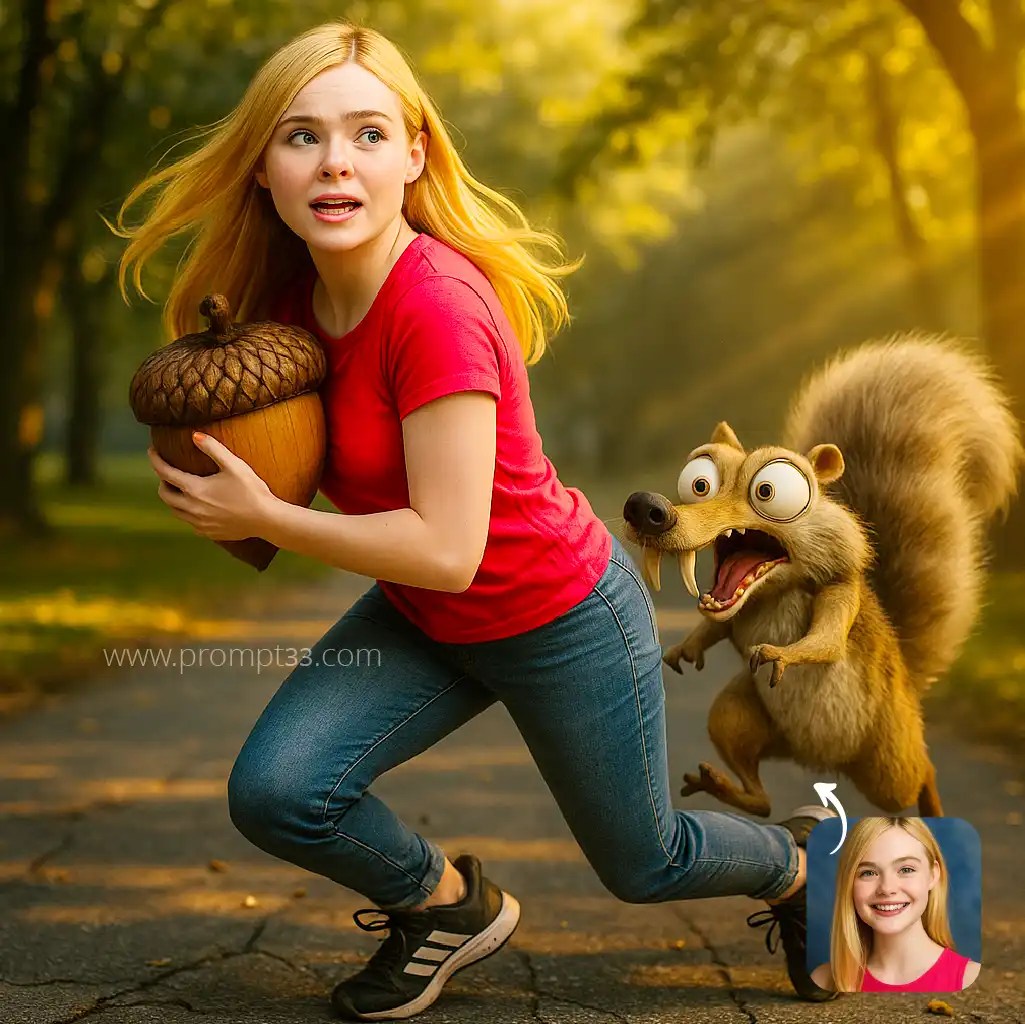 Free Chat GPT Prompt for Ice Age chases Photo Effect PR36