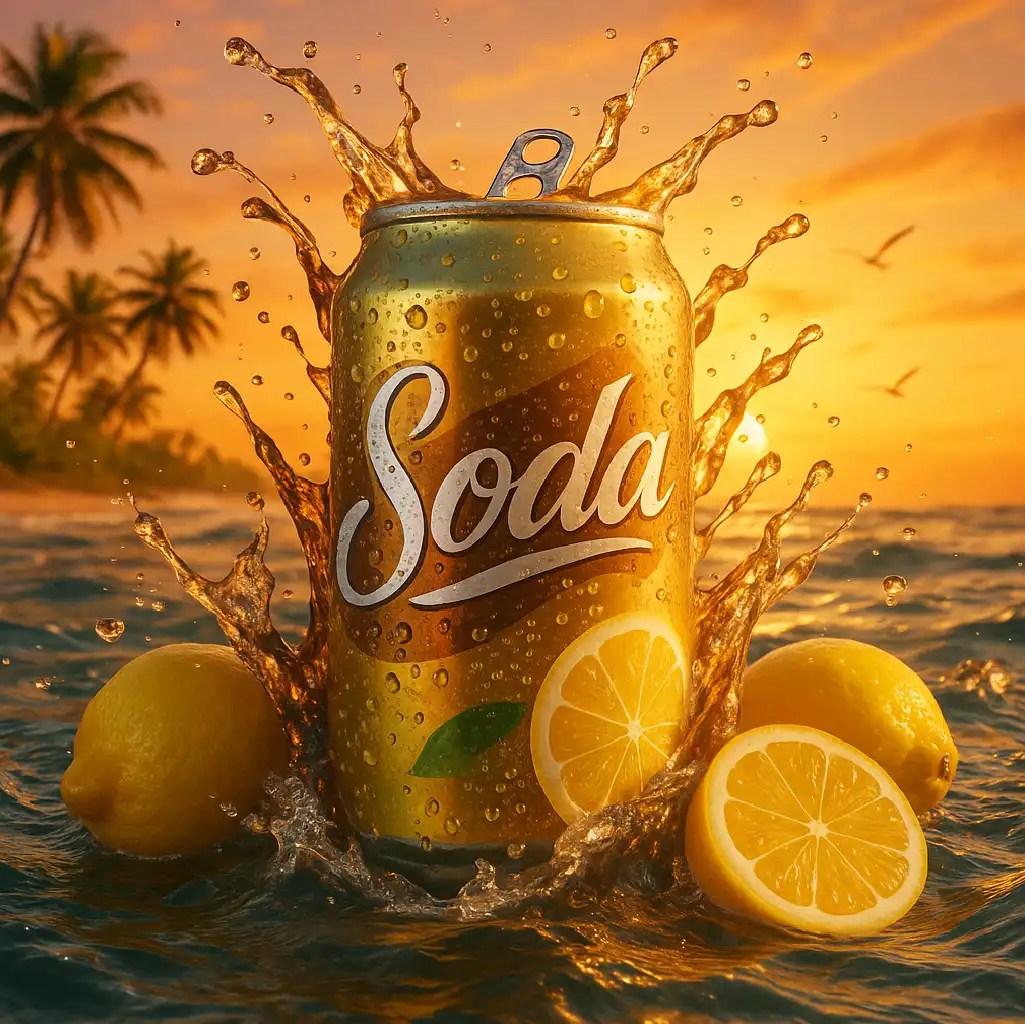 Free Chat GPT Prompt for lemon soda can Social Media Poster PR44