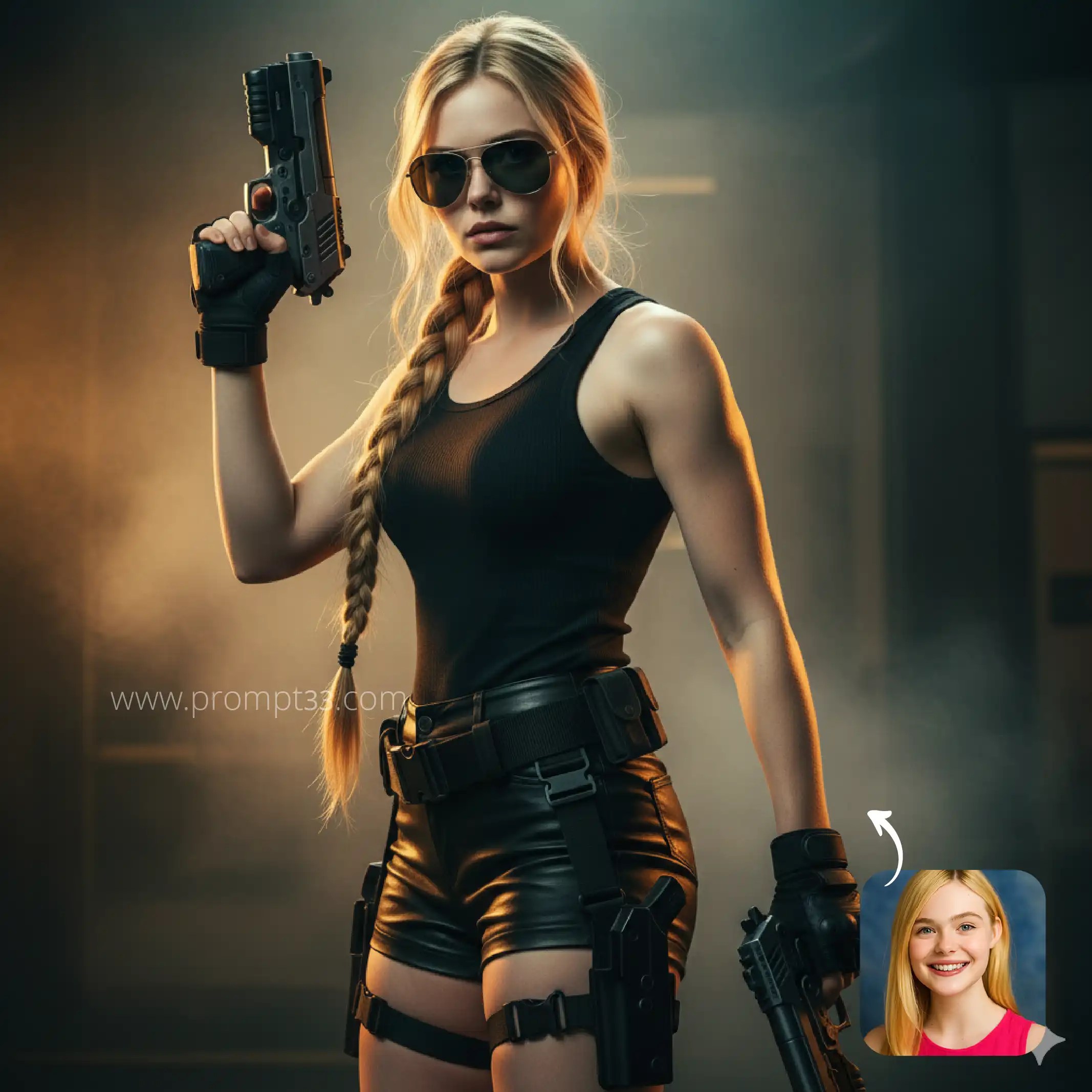 Nano Banana Prompt for action-hero-style character portrait NA63